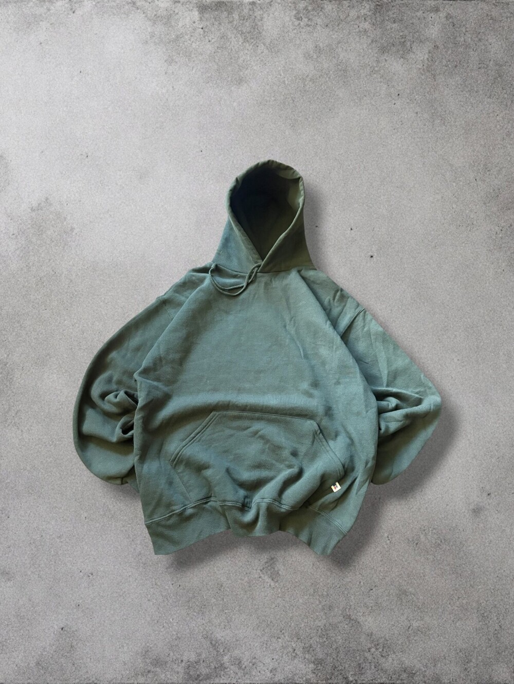 Vintage Russell Athletic Blank Hoodie Sweatshirt Pullover Size Mens Large Green